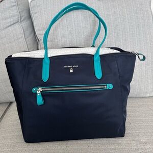 Michael Kors Dark Blue and Turquoise Tote